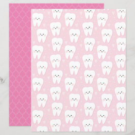 Eerste Tooth Baby Girl-scrapboogpapier