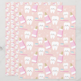 Eerste Tooth Baby Girl-scrapboogpapier