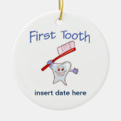 Eerste Tooth Keramisch Ornament (Voorkant)