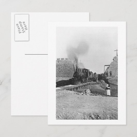 Eerste trein door de wand van Peking, Ch Briefkaart (Voorkant / Achterkant)