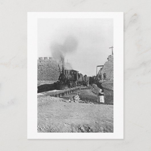 Eerste trein door de wand van Peking, Ch Briefkaart (Voorkant)