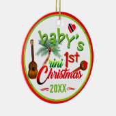 Eerste Trini-kerst voor baby's Keramisch Ornament (Rechts)