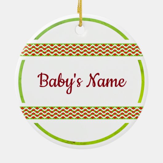 Eerste Trini-kerst voor baby's Keramisch Ornament (Achterkant)