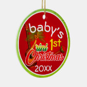 Eerste Trini-kerst voor baby's Keramisch Ornament (Rechts)