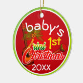 Eerste Trini-kerst voor baby's Keramisch Ornament (Links)