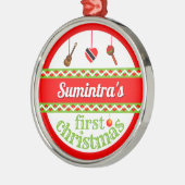 Eerste (Trini) Kerstmis van je baby Metalen Ornament (Links)