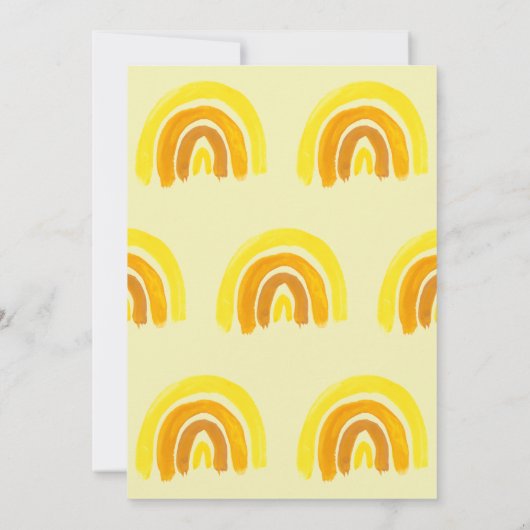 Eerste Trip Sunshine Boho Yellow Rainbow Birthday Kaart (Achterkant)