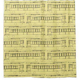 EERSTE TROLLEY TRAIN STREETCAR ZWART UW KLEUR DOUCHEGORDIJN