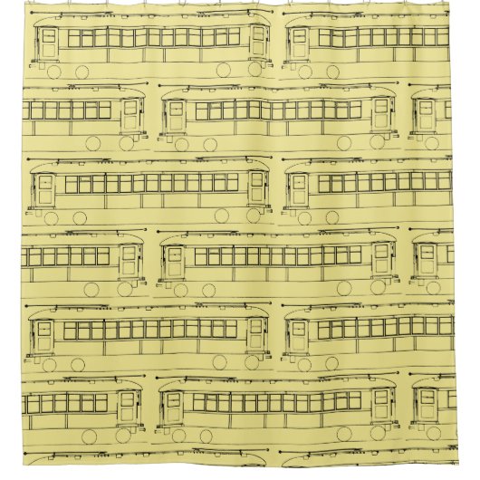 EERSTE TROLLEY TRAIN STREETCAR ZWART UW KLEUR DOUCHEGORDIJN (Voorkant)