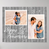 Eerste trouwdag 2 foto collage poster (Voorkant)