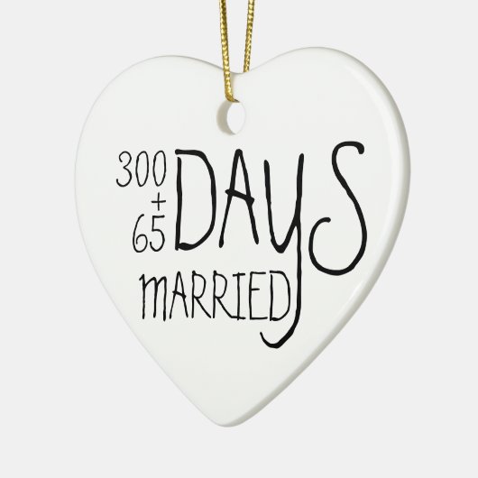 Eerste trouwdag echtgenote man keramisch ornament (Links)