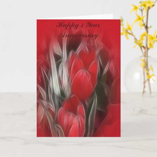 Eerste trouwdag kaart (Gele Bloem)