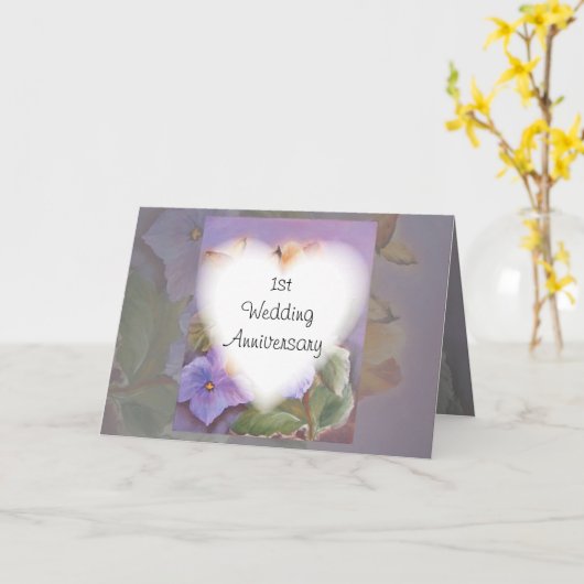 Eerste trouwdag kaart (Gele Bloem)