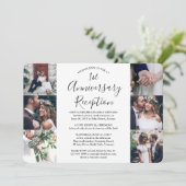 Eerste trouwdag receptie fotocollage kaart (Staand voorkant)