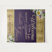 Eerste trouwdag welkom in goud geel wandkleed (Voorkant (horizontaal))