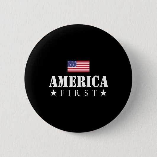 Eerste Trump 2024 America First Ronde Button 5,7 Cm (Voorkant)