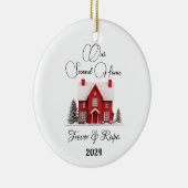 Eerste / tweede kerst in een nieuw huis keramisch ornament (Rechts)