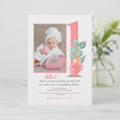 Eerste uitnodiging op de foto van Birthday (Staand voorkant)