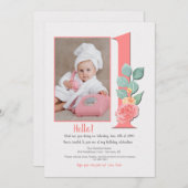 Eerste uitnodiging op de foto van Birthday (Voorkant / Achterkant)