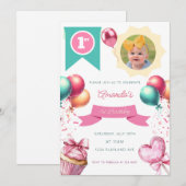 Eerste uitnodiging op de foto van Birthday (Voorkant / Achterkant)