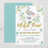 Eerste uitnodiging op zaterdag | Cute Koala Wild O (Voorkant / Achterkant)