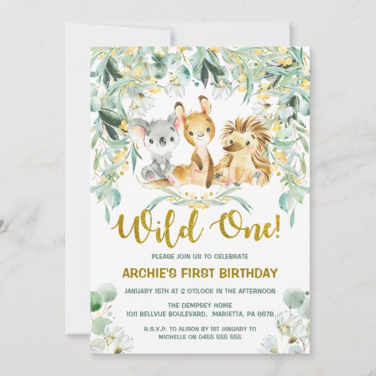 Eerste uitnodiging op zaterdag | Cute Struik Babie (Voorkant)