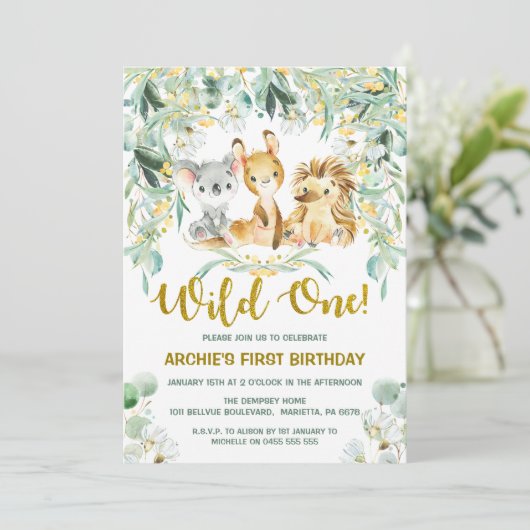 Eerste uitnodiging op zaterdag | Cute Struik Babie (Staand voorkant)