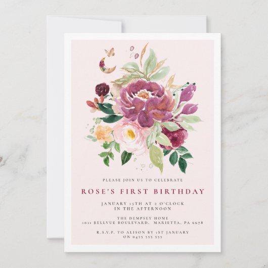 Eerste uitnodiging op zaterdag | Saffron Bouquet (Voorkant)