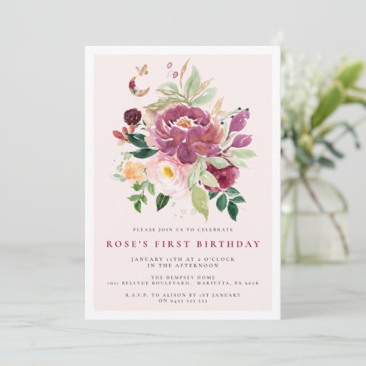 Eerste uitnodiging op zaterdag | Saffron Bouquet (Staand voorkant)