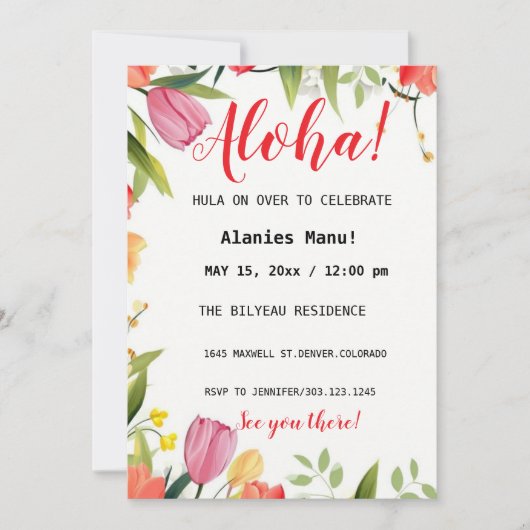 Eerste uitnodiging op zondag (Voorkant)