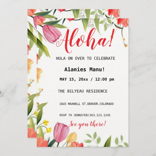 Eerste uitnodiging op zondag (Voorkant / Achterkant)