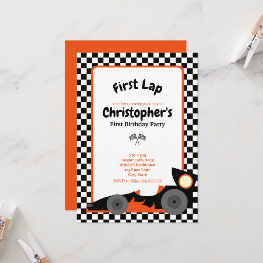 Eerste uitnodiging op zondag (Voorkant / Achterkant in situ)