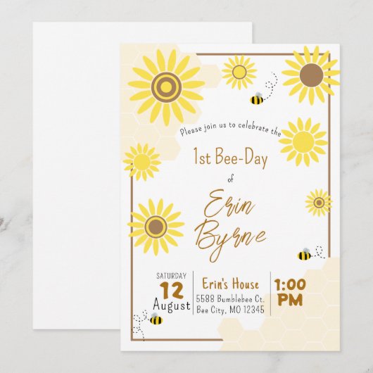 Eerste uitnodiging tot bijendag (Voorkant / Achterkant)