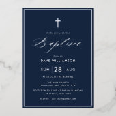 eerste uitnodiging tot folie van de marine en zilv (Voorkant)