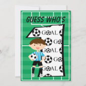 Eerste uitnodiging van Birthday Blue en White Socc (Voorkant)