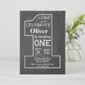 Eerste uitnodiging van Birthday Chalkboard (Staand voorkant)