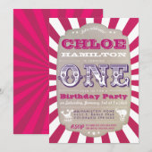 Eerste uitnodiging van Birthday Circus Carnival Pa (Voorkant / Achterkant)