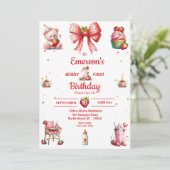 Eerste uitnodiging van de Berry Birthday Strawberr (Staand voorkant)