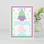 Eerste uitnodiging van de Birthday Cake Party (Staand voorkant)