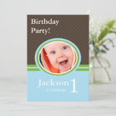 Eerste uitnodiging van de Birthday Party (Staand voorkant)