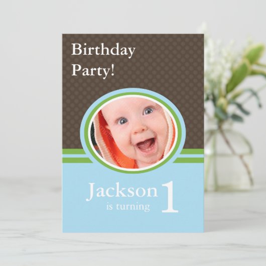 Eerste uitnodiging van de Birthday Party (Staand voorkant)