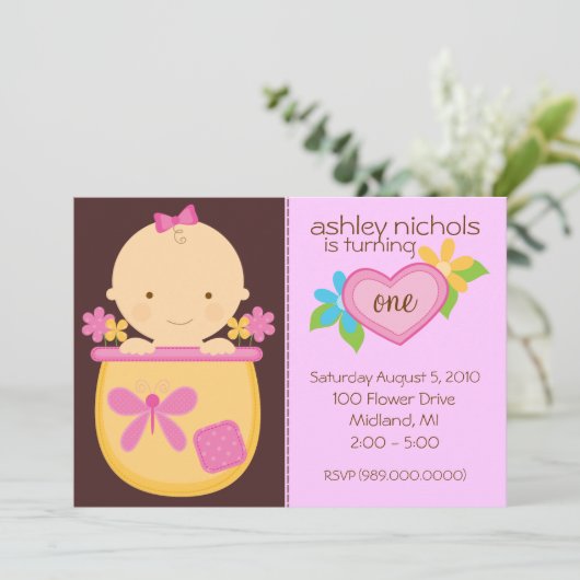 Eerste uitnodiging van de Birthday Party (voor een (Staand voorkant)