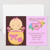 Eerste uitnodiging van de Birthday Party (voor een (Voorkant / Achterkant)