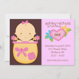 Eerste uitnodiging van de Birthday Party (voor een