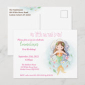 Eerste uitnodiging van de Birthday Party voor Litt (Voorkant / Achterkant)