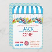 Eerste uitnodiging van de geboorte Candyland Boy (Voorkant / Achterkant)