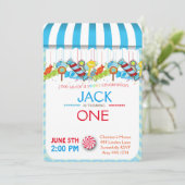 Eerste uitnodiging van de geboorte Candyland Boy (Staand voorkant)