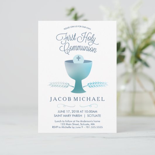 Eerste uitnodiging van de Heilige Communie (Staand voorkant)