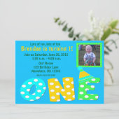 Eerste uitnodiging van de jongen van Birthday (Staand voorkant)