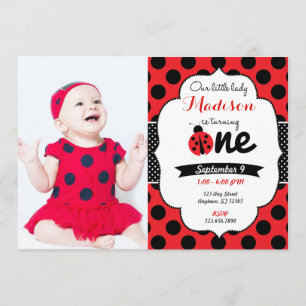 Eerste uitnodiging van de kleine dame ladybug